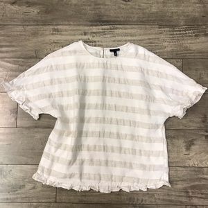 Who What Wear Stripe Linen Blouse
